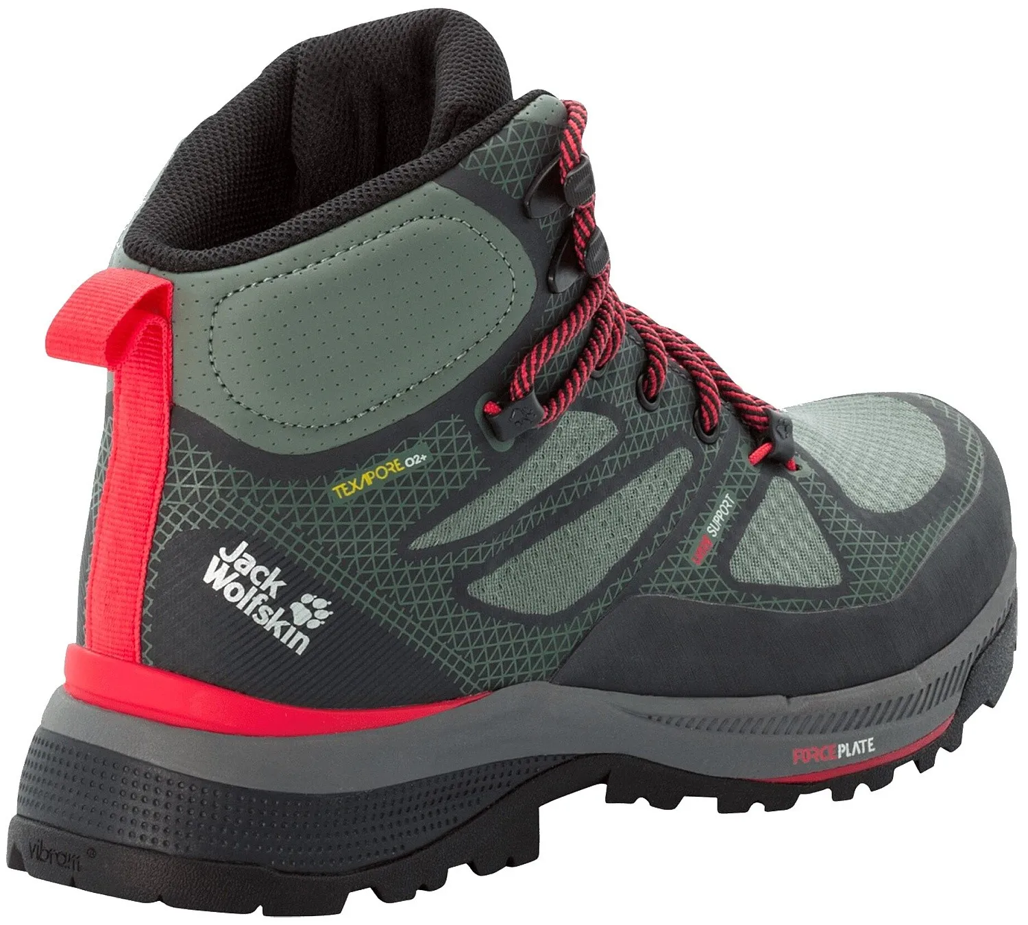 shoes Jack Wolfskin Force Striker Texapore MID W - Lime/Dark Green - women´s