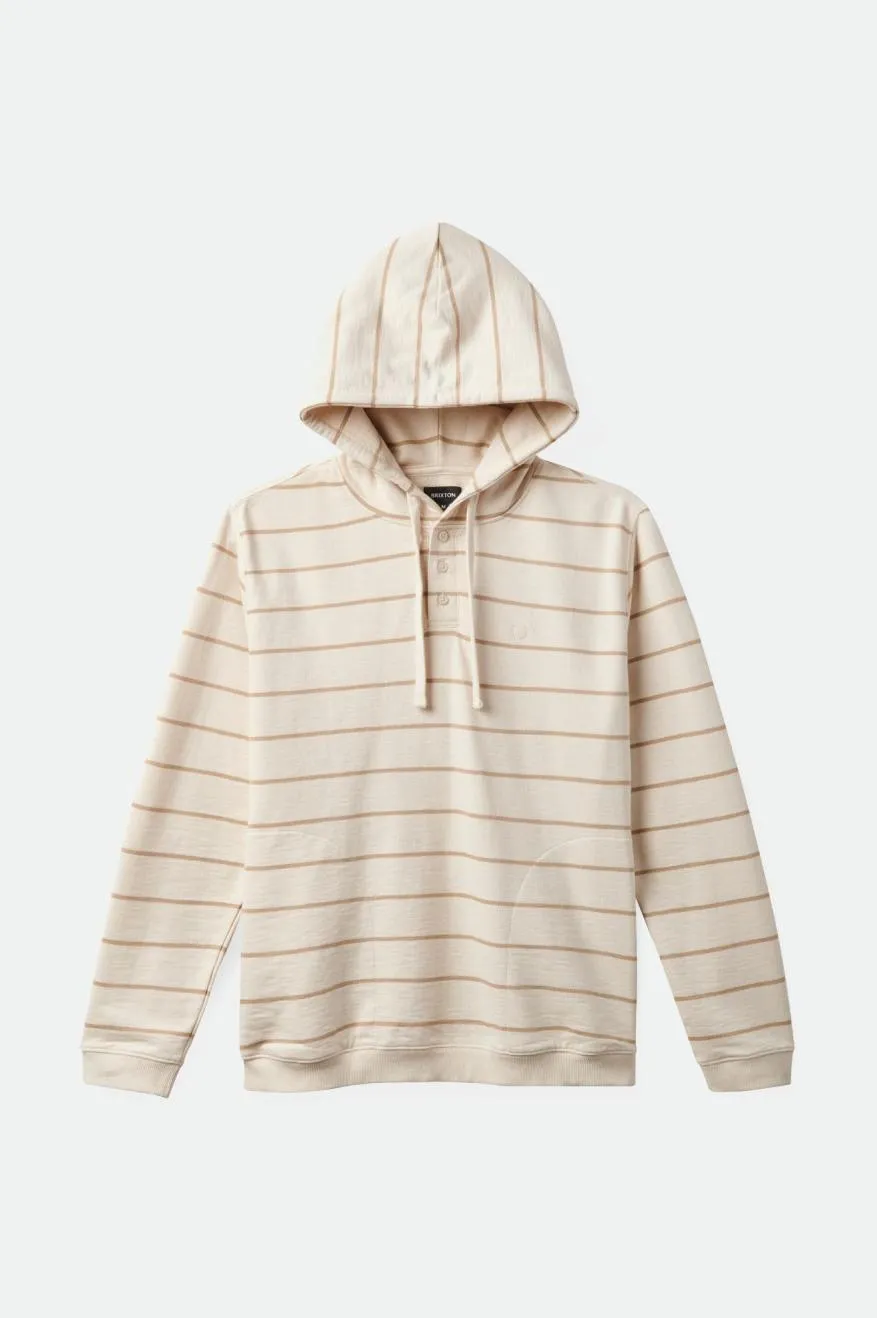 Slub French Terry Henley Hood - Whitecap/Sand