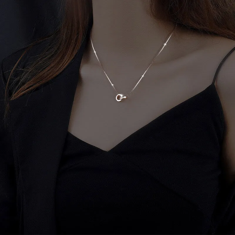 Stylish Double Circle Necklace