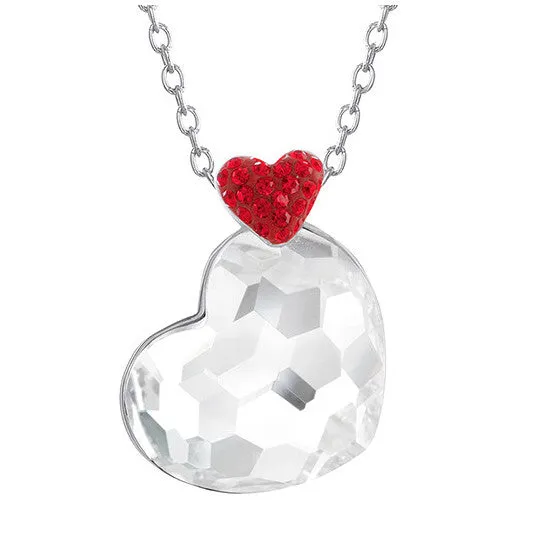 Swarovski Clear Crystal Heart Pendant LODGE Necklace Rhodium #5101215