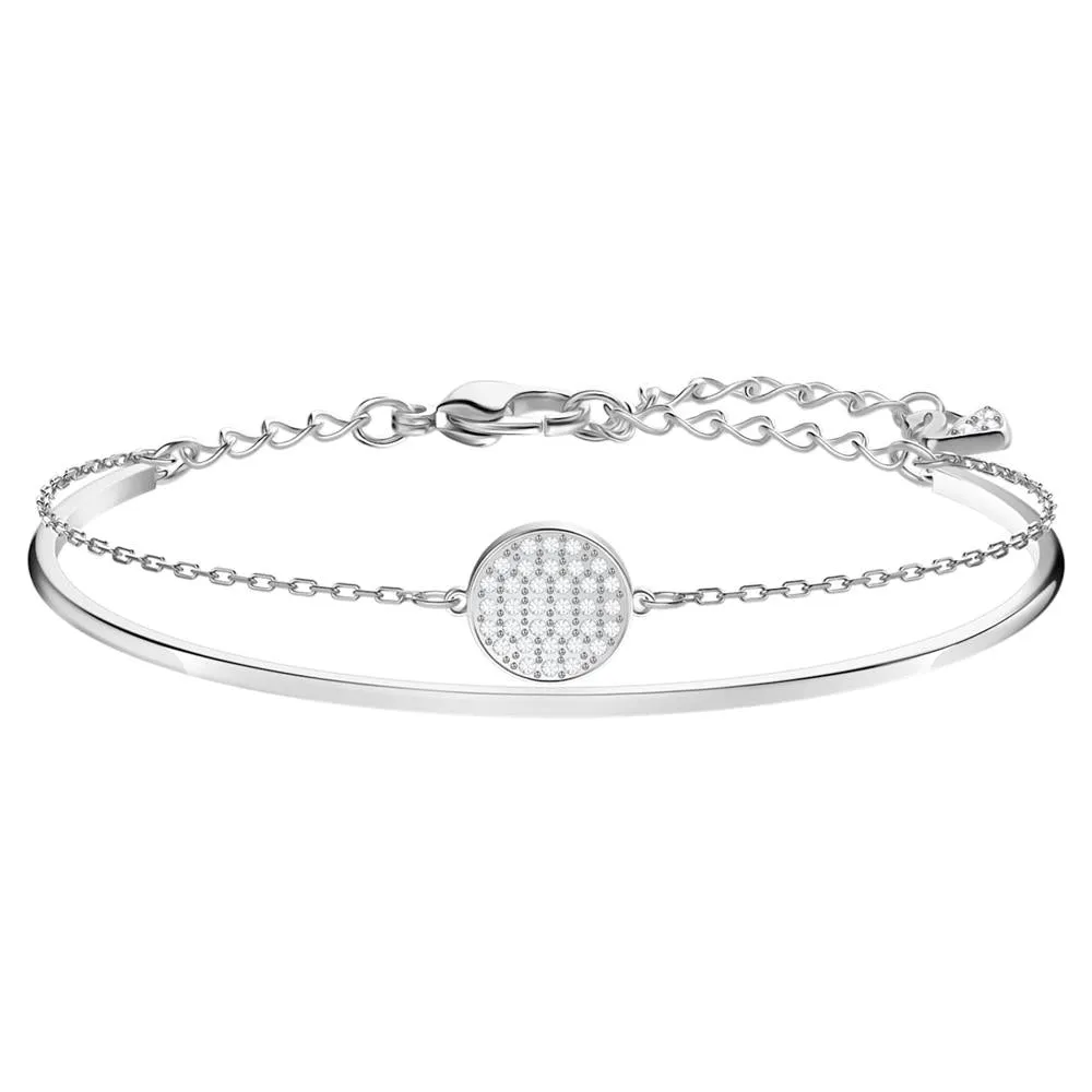 Swarovski Ginger Bangle White, Rhodium Plated