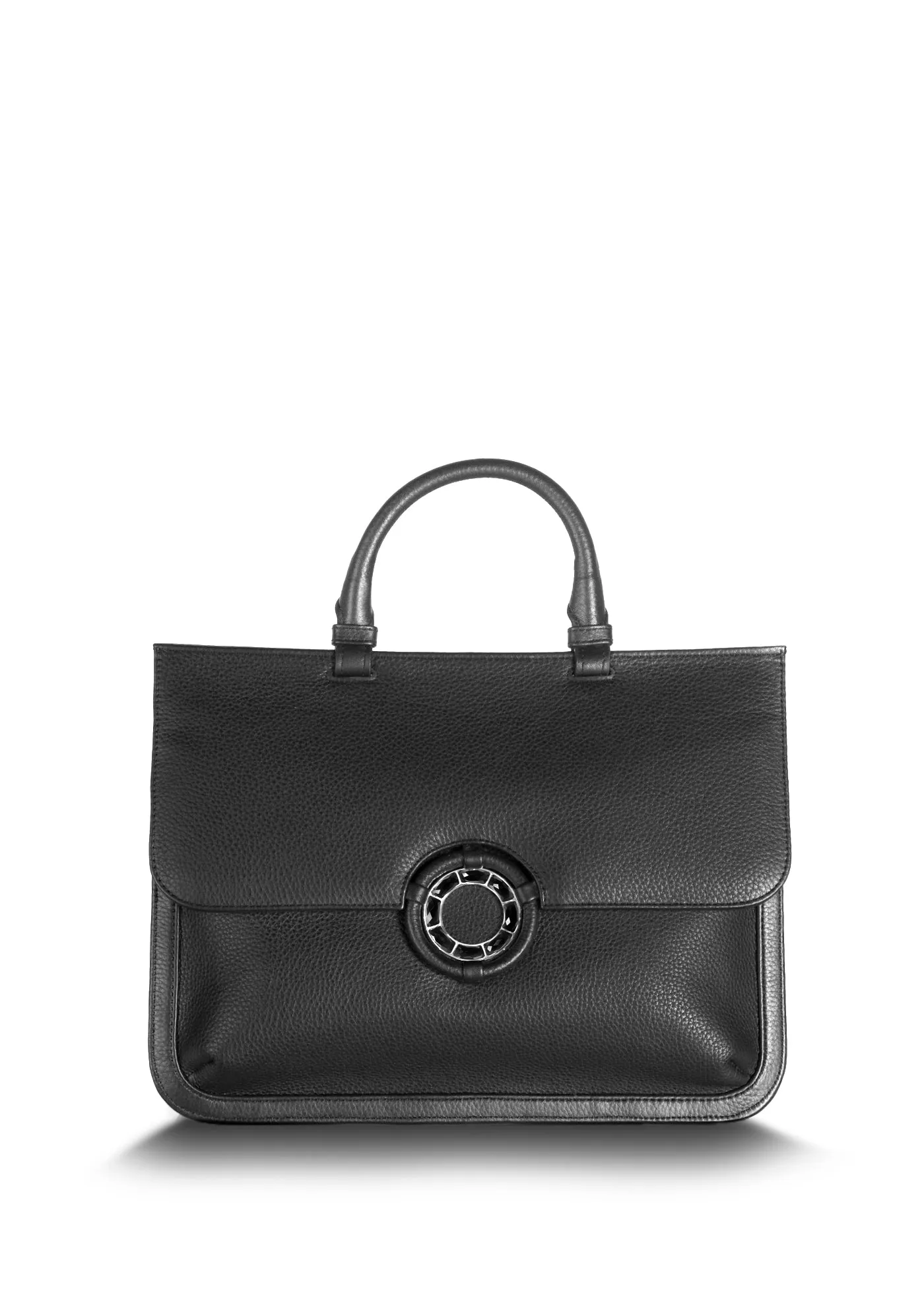 Sydney Convertible Satchel - Black Leather, Onyx Grommet