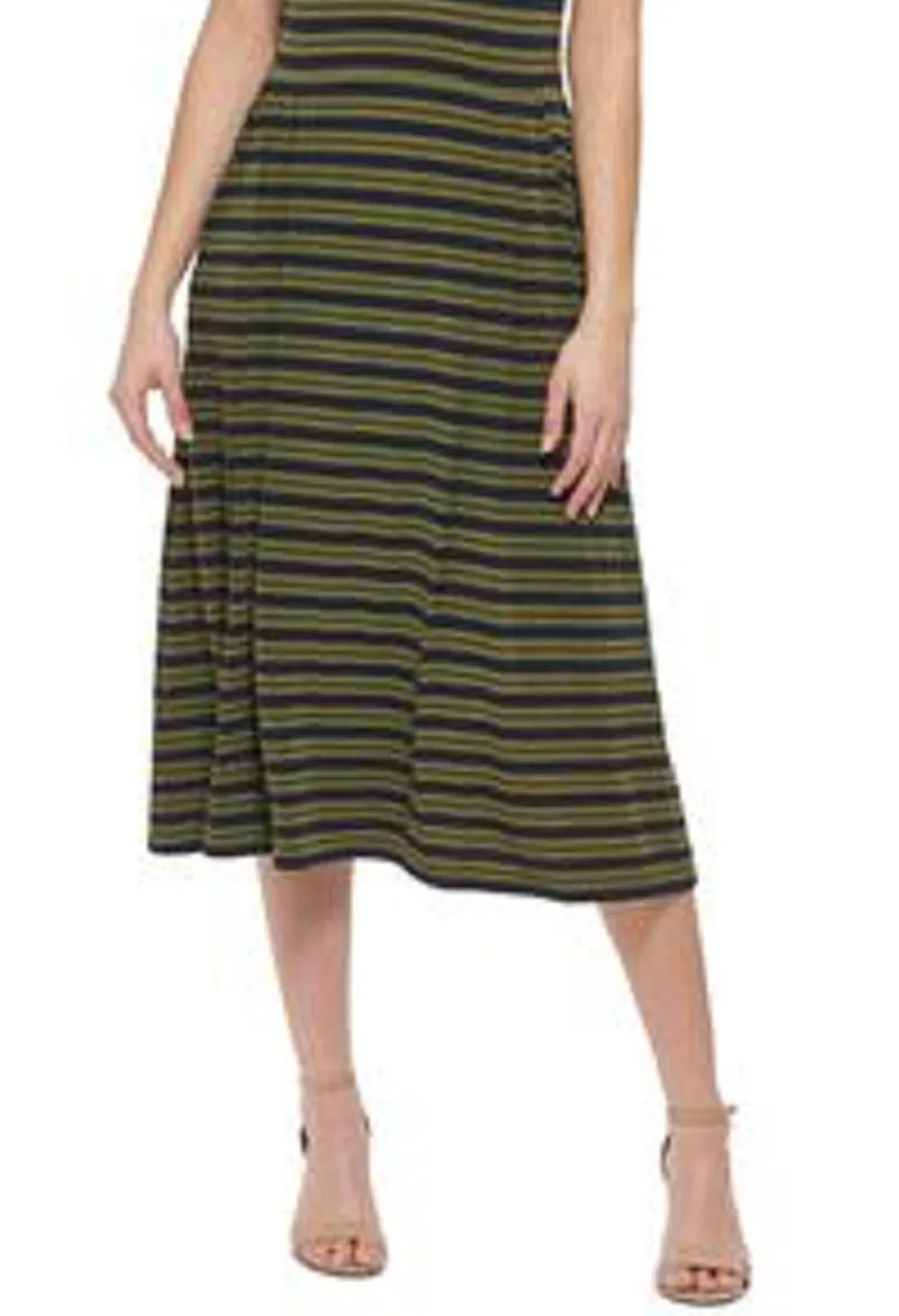 Tommy Hilfiger Women's Collegiate Stripe Midi Dress Green Size 14