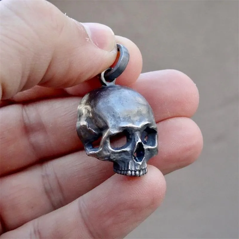 Unique 316L Stainless Steel Black Skull Pendant Necklace