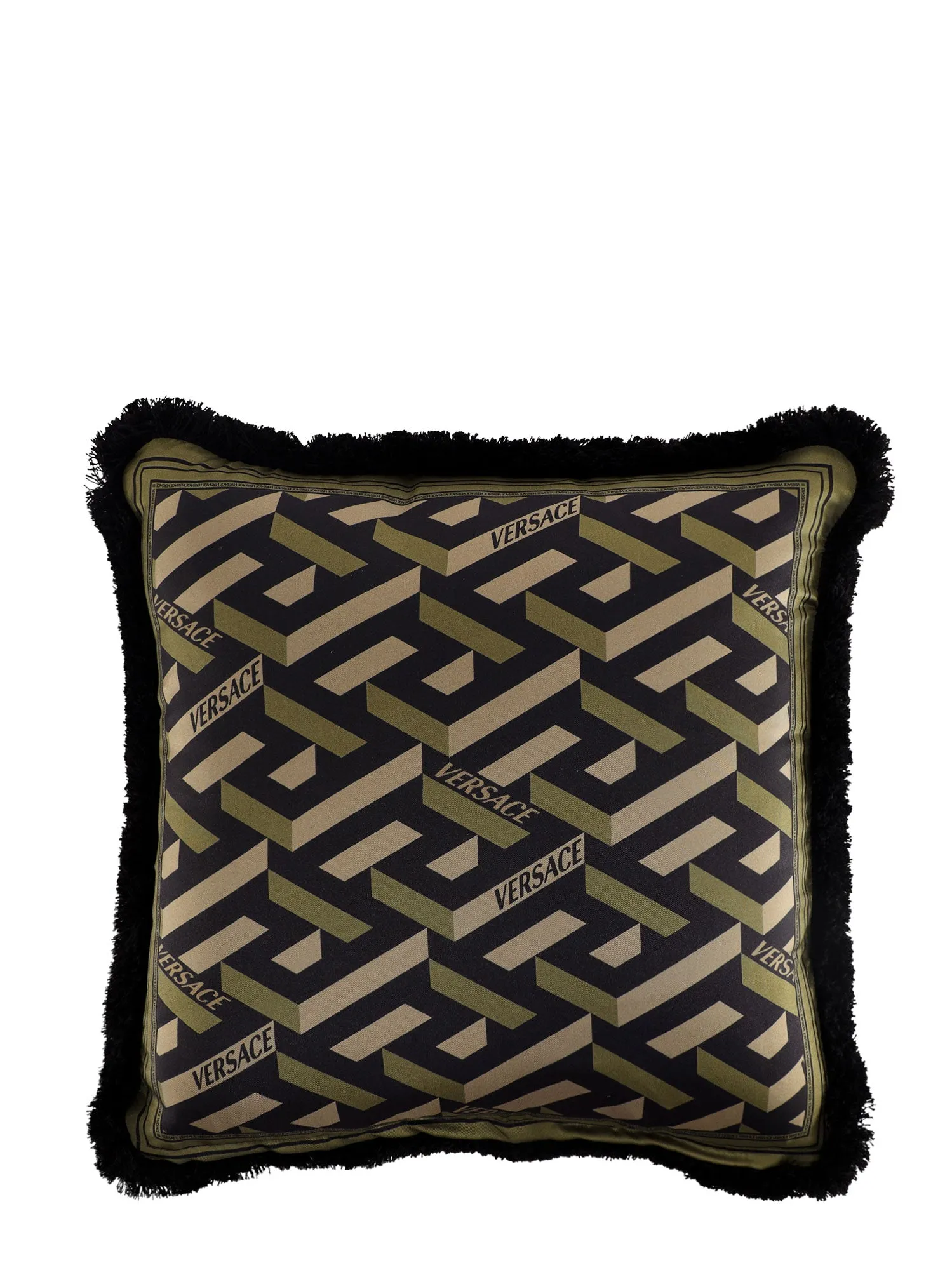 Versace Barocco Pattern Frayed Edge Cushion