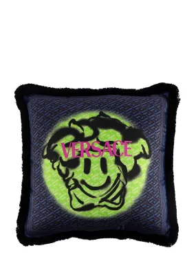 Versace Barocco Pattern Frayed Edge Cushion