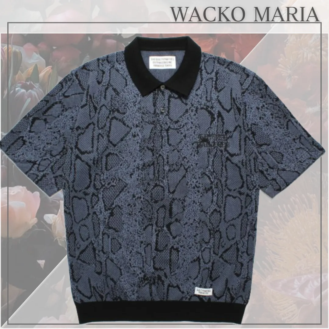 WACKO MARIA  |Silk Cotton Short Sleeves Python Polos