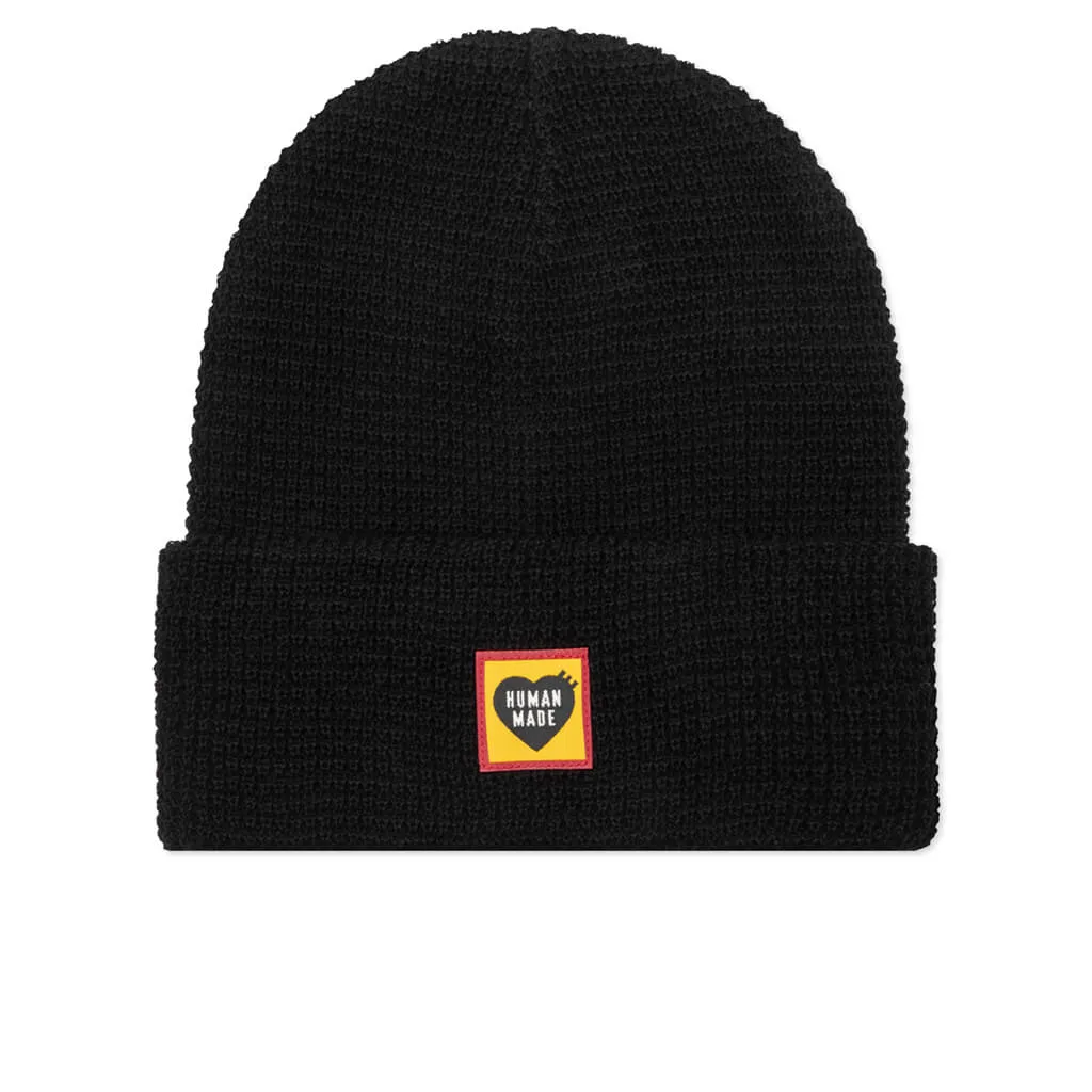 Waffle Beanie - Black